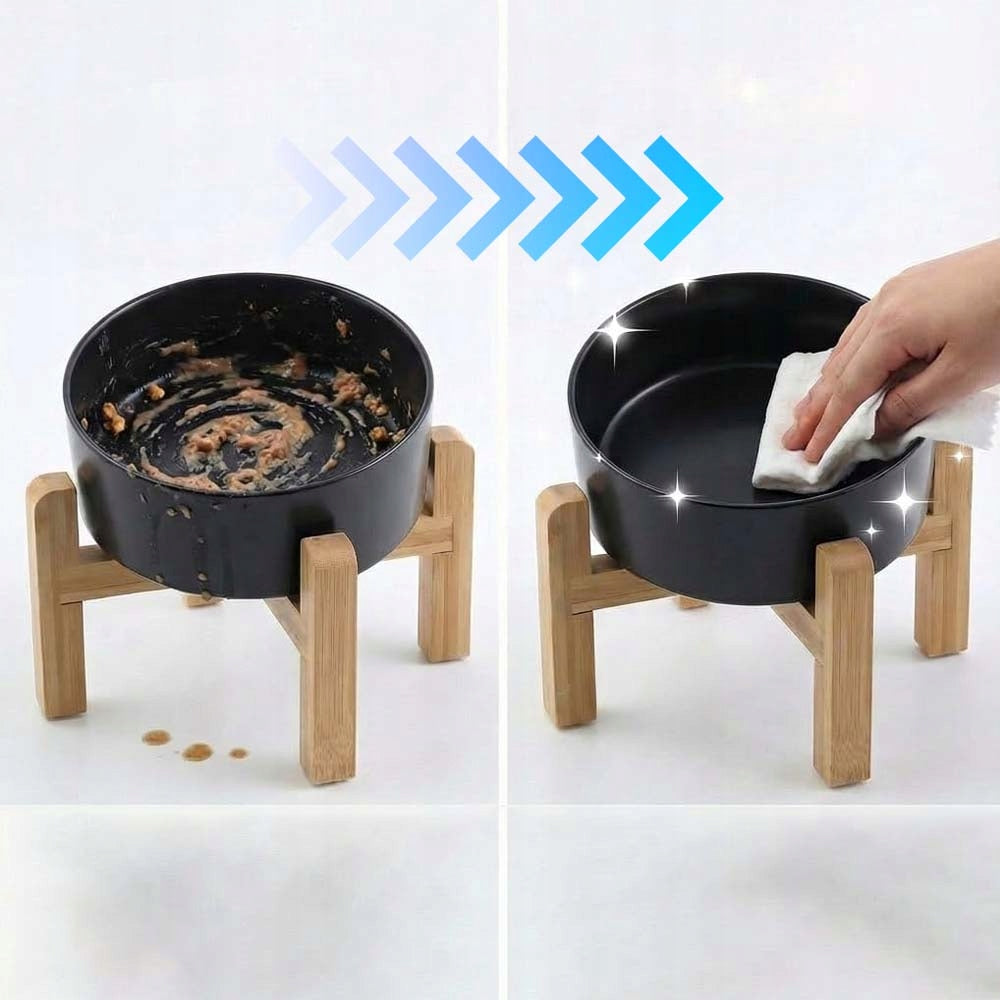CAT DOG BOWL CERAMIC ON BOWL STAND CERAMIC TILT ANGLE15° Capacity 0.85 l
