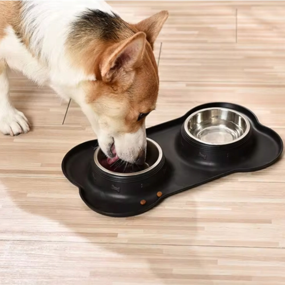 CAT DOG BOWL DOUBLE BOWLS WITH NON-SPILL PAD 2X 460ML Manufacturer code VELAN MISKA PSA PSÓW PODWÓJNA MISKI 2X460ML