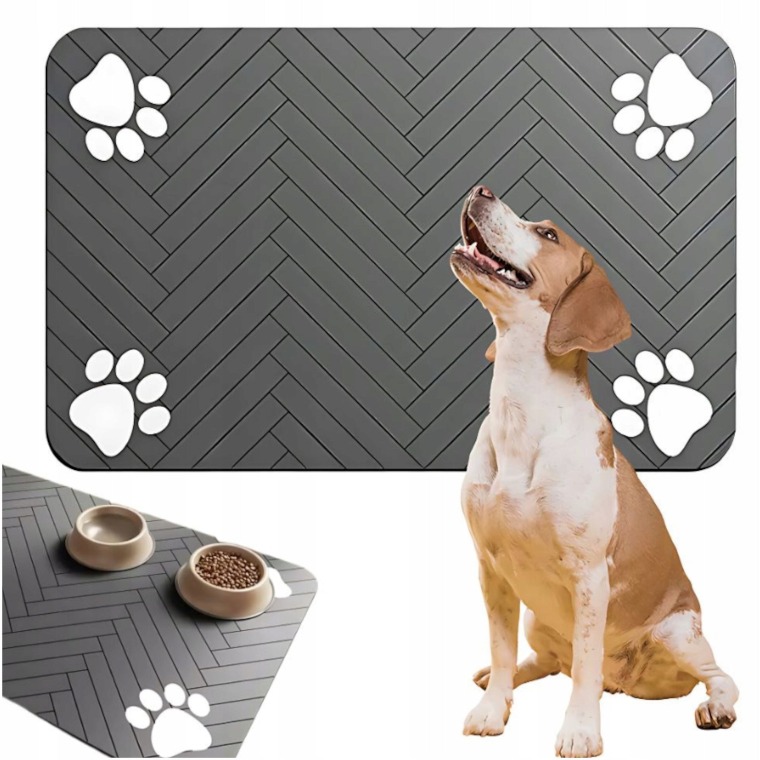 CAT DOG BOWL MAT PAD 40 X 30 CM WATERPROOF NON-SLIP Manufacturer code VELAN PODKŁADKA MATA POD MISKĘ DLA PSA KOTA