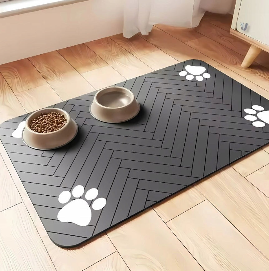 CAT DOG BOWL MAT PAD 40 X 30 CM WATERPROOF NON-SLIP Packaging status original