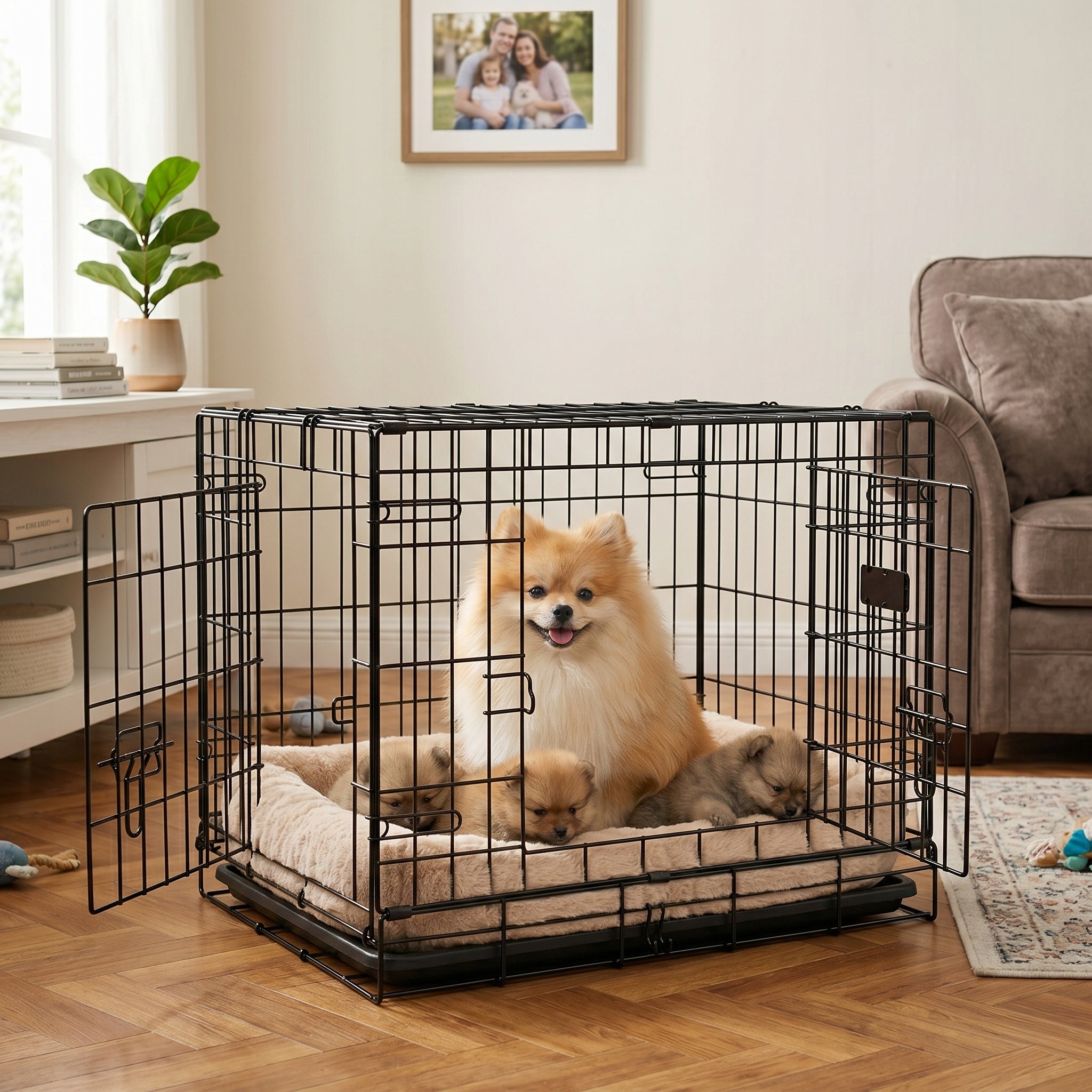 CAT DOG CAGE METAL KENNEL ANIMAL TRANSPORTER 61,5x44x52 cm M Trade name KLATKA METALOWA KENNELOWA DLA PSA SKŁADANA LEGOWISKO KOJEC DUŻY TRANSPORTER Z UCHWYTEM