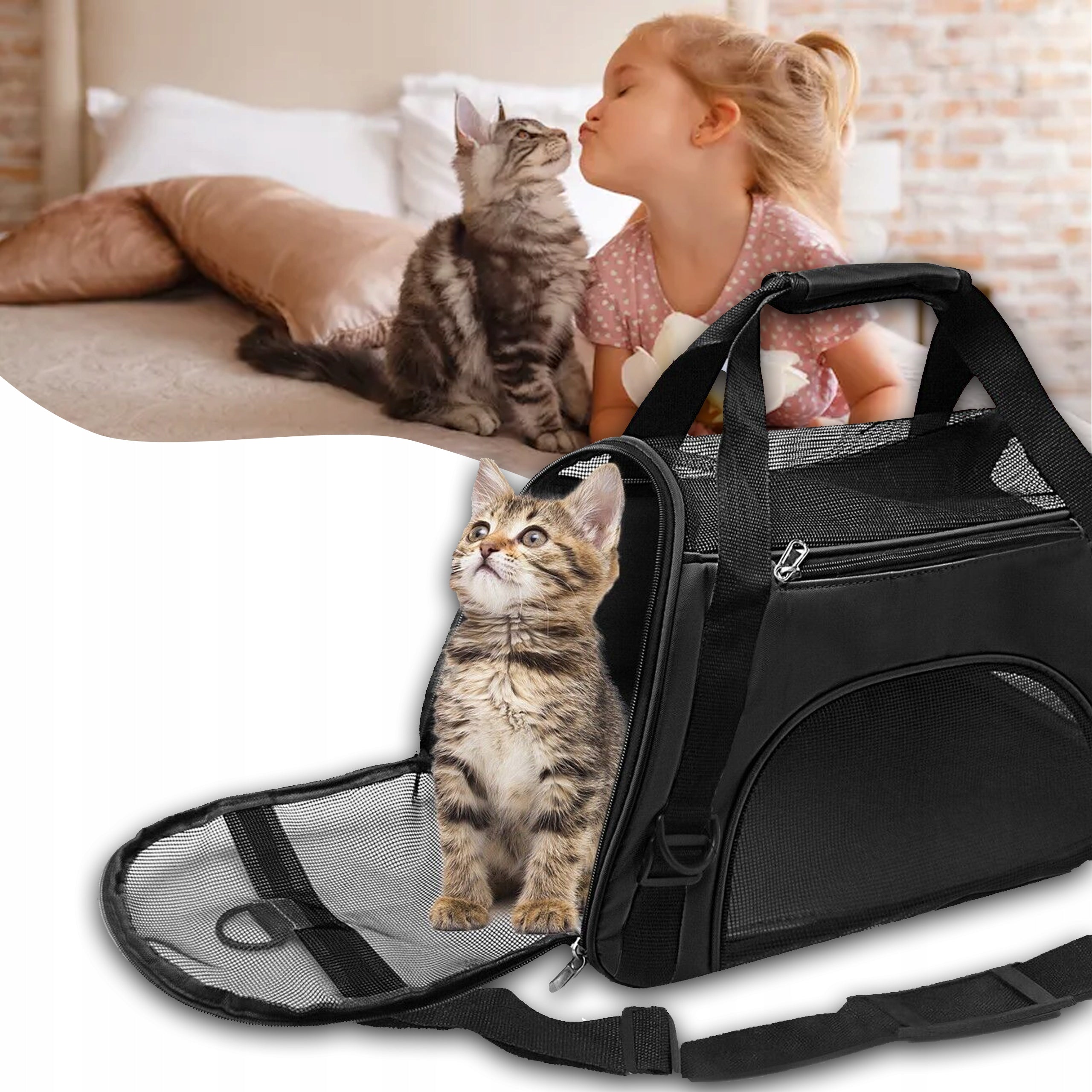 CAT DOG CARRIER ANIMAL FRAME BAG 2 COLORS 43*28*19 CM Product width 19 cm