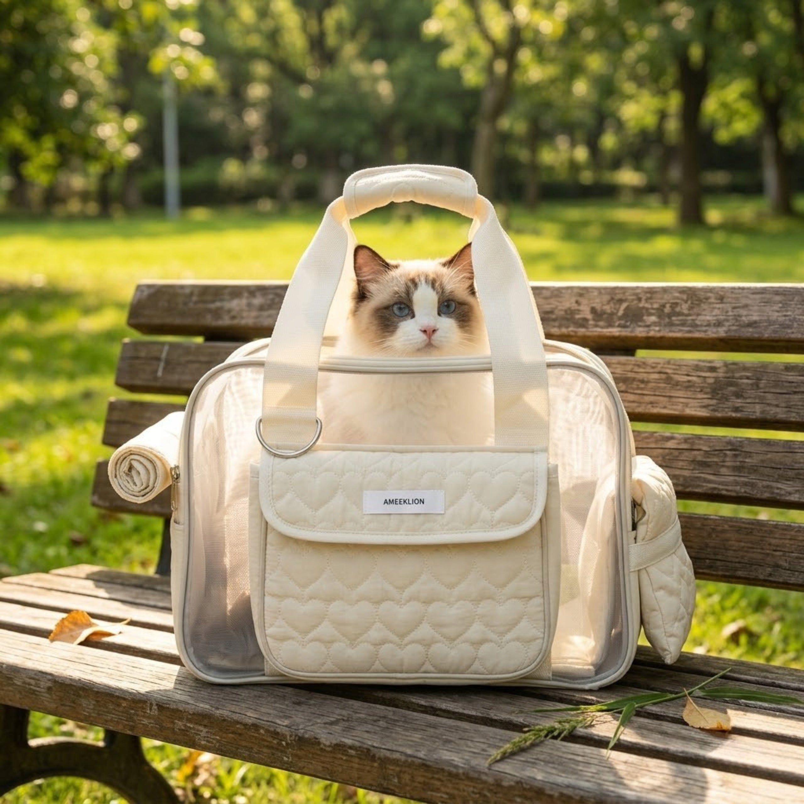 CAT DOG CARRIER BAG FOR A WALK ON A TRIP TO THE VET BREATHABLE Packaging status original