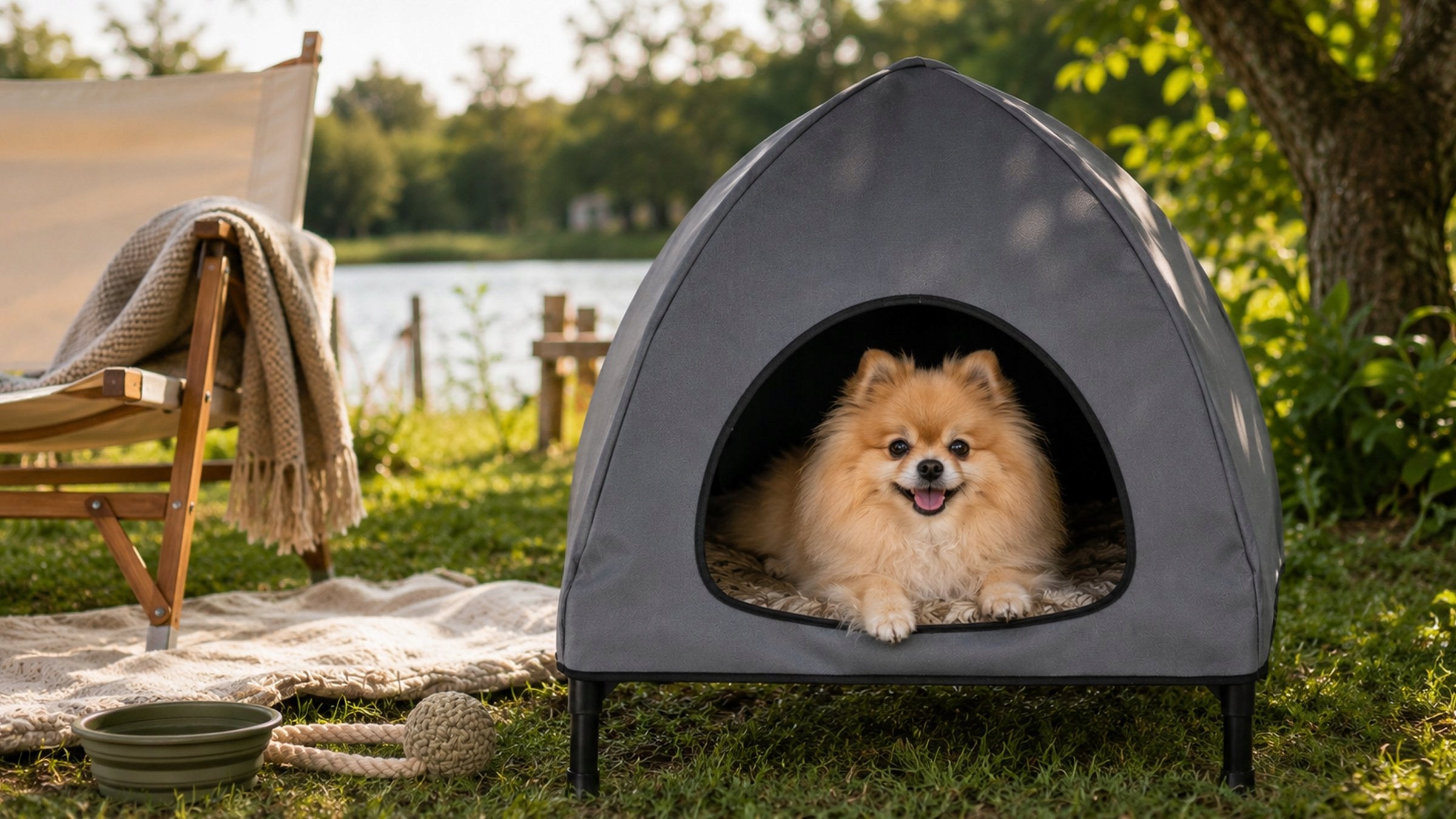 CAT DOG HOUSE TOURIST TENT TRAVEL BED 60x54x44 CANOPY Length 44 cm
