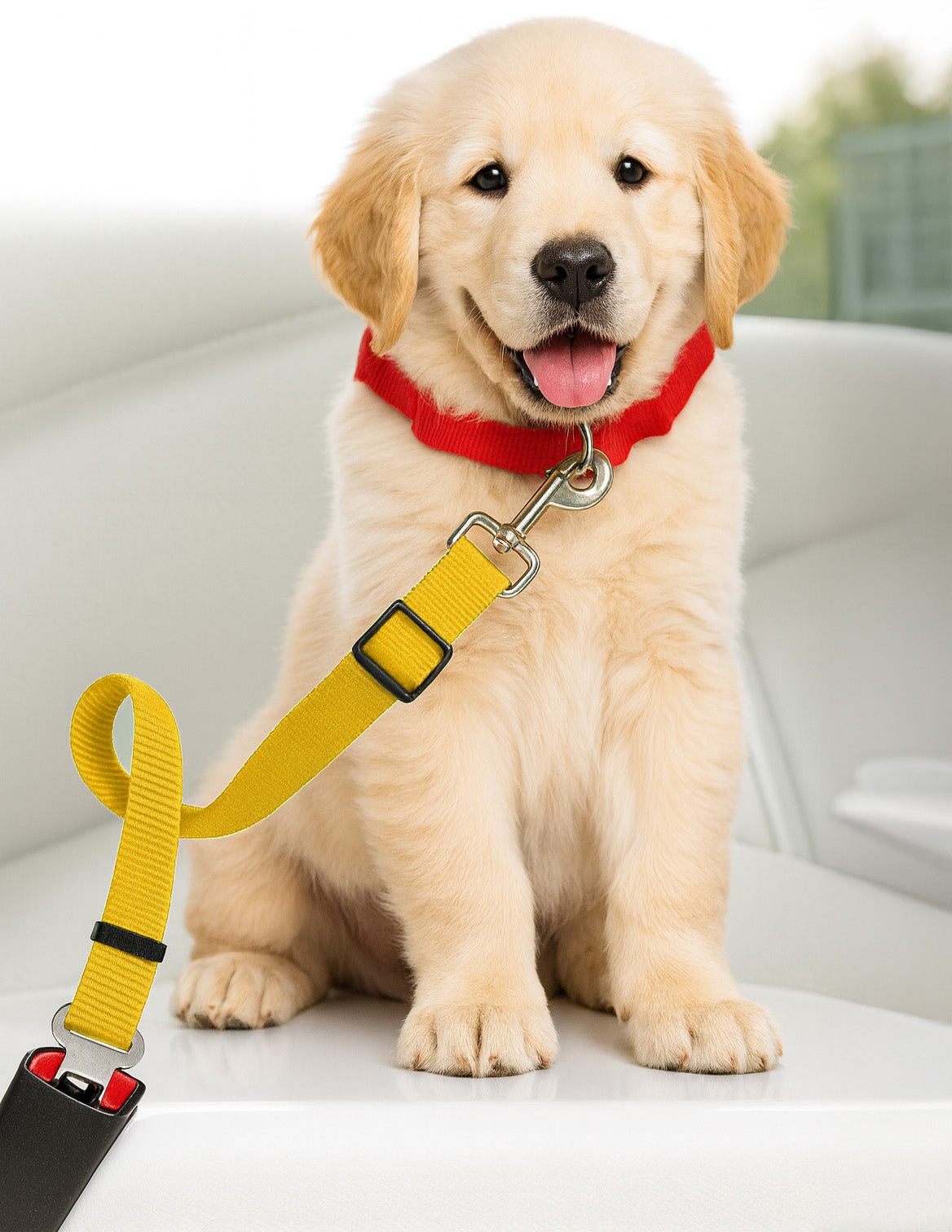 CAT DOG LEASH STRONG SEAT BELT FOR CAR ADJUSTABLE Manufacturer code SMYCZ.CAR.YELLOW