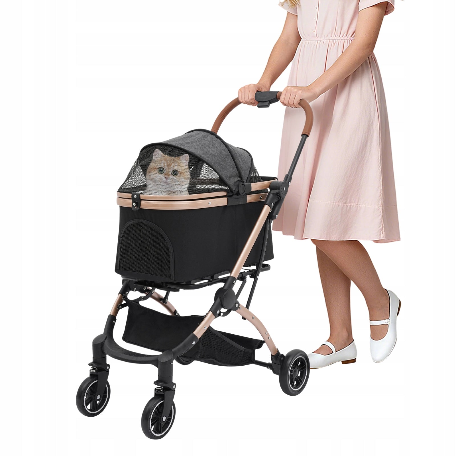 CAT DOG STROLLER FOLDING TRANSPORTER LOAD CAPACITY 30 KG 105 x 85 x 59 CM Product height 105 cm