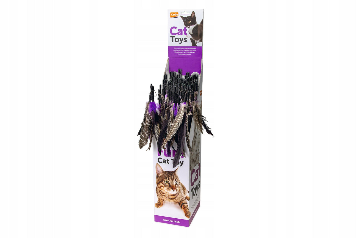 CAT FISHING ROD REAL FEATHERS strong string KARLIE