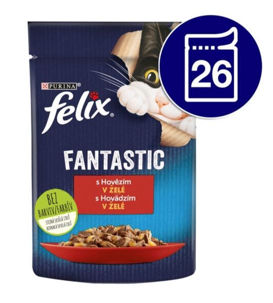 CAT FOOD FELIX WET 26 X 85g BEEF EAN (GTIN) 7613039786260