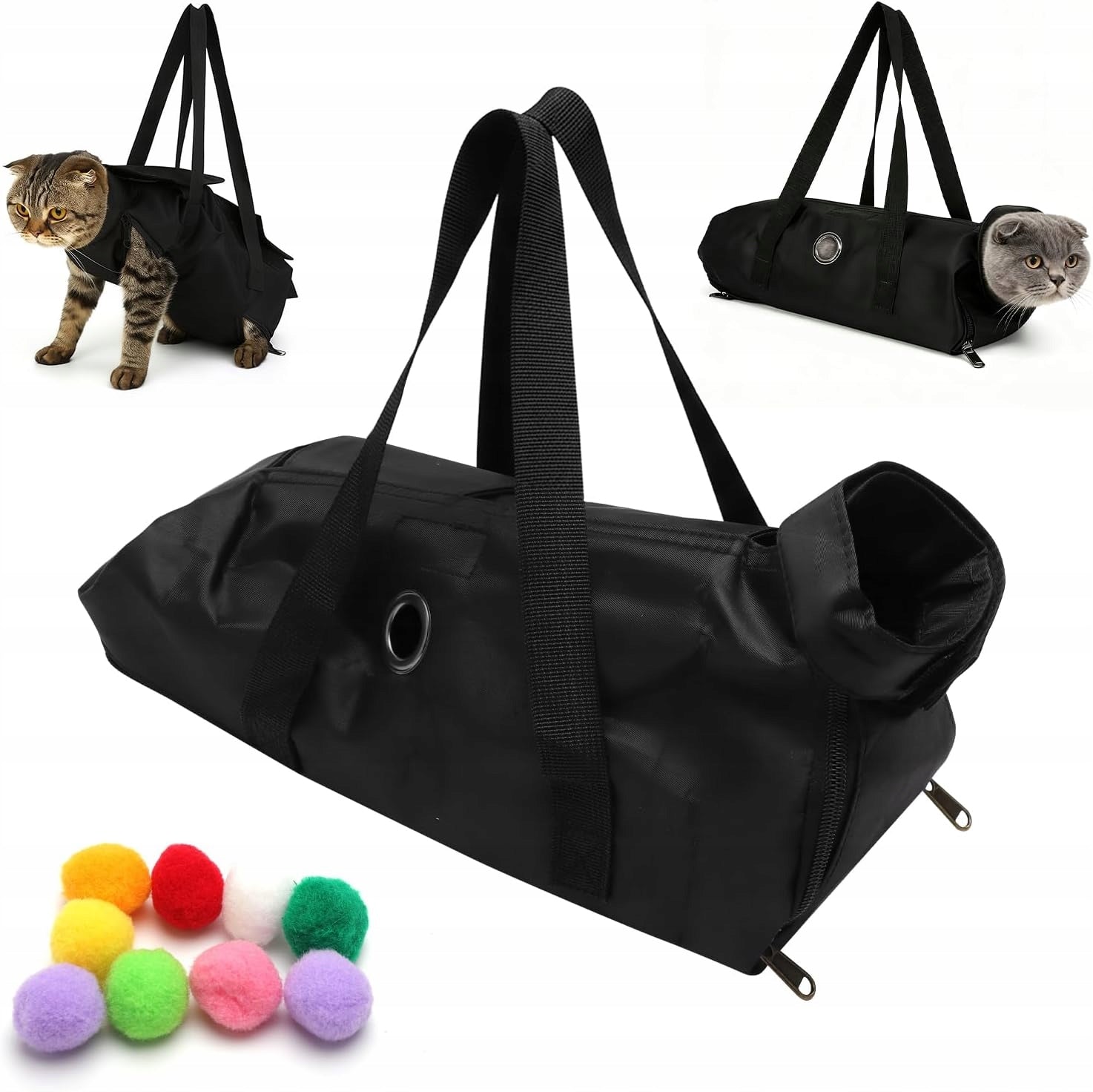 CAT GROOMING BAG FOR CLAW CUTTING CONVENIENT TRAVEL WITH STRAPS