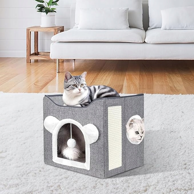 CAT HOUSE 2in1 BED BOOTH FOLDING WITH SOFT PILLOWS SCRATCHING POST Brand no brand