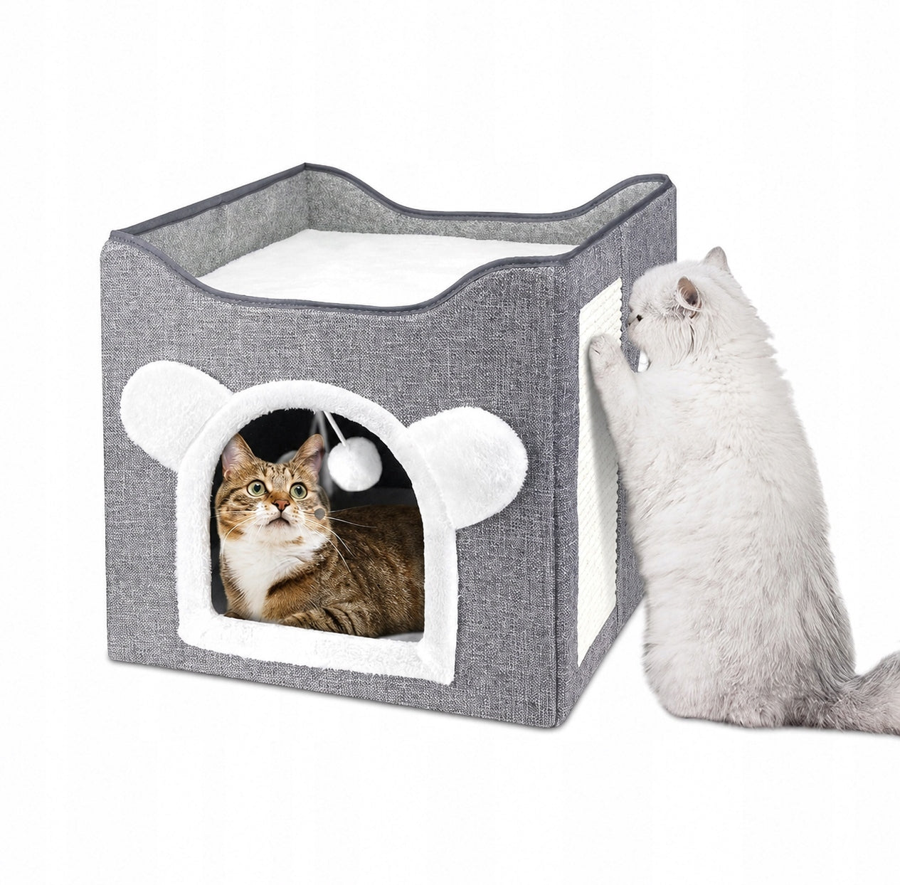 CAT HOUSE 2in1 BED BOOTH FOLDING WITH SOFT PILLOWS SCRATCHING POST Product width 39 cm