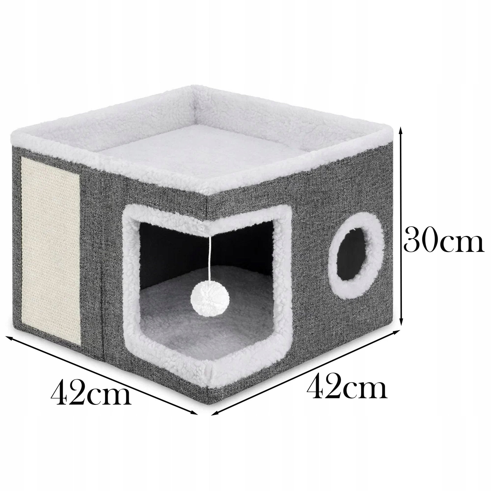 CAT HOUSE BED BOOTH 2 LEVELS BEDDING FOLDING SCRATCHING POST TOY Kind cat house