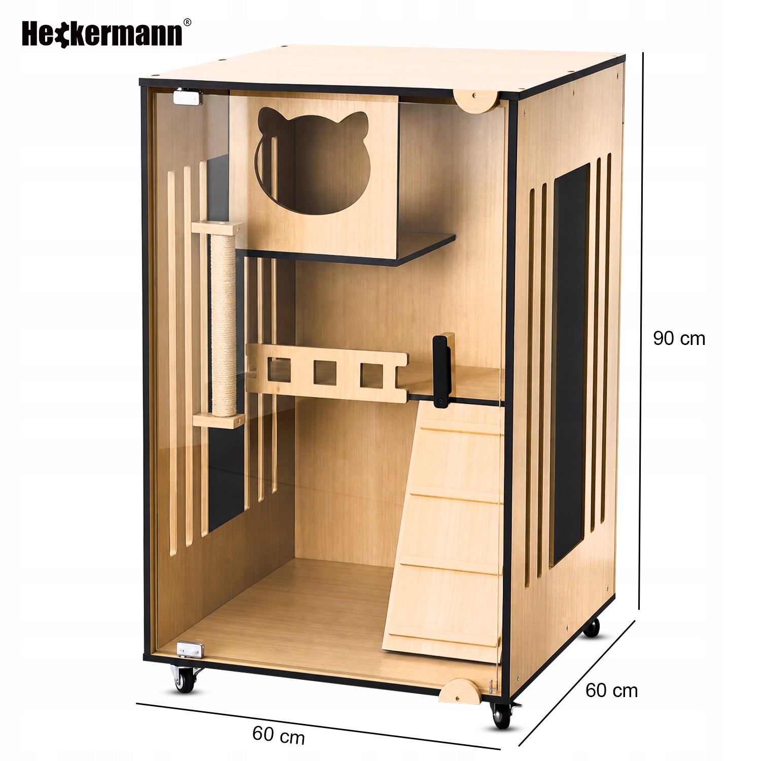 CAT HOUSE BED TOWER BOOTH 3 LEVEL HOUSE CABINET 60x60x90cm Packaging status original