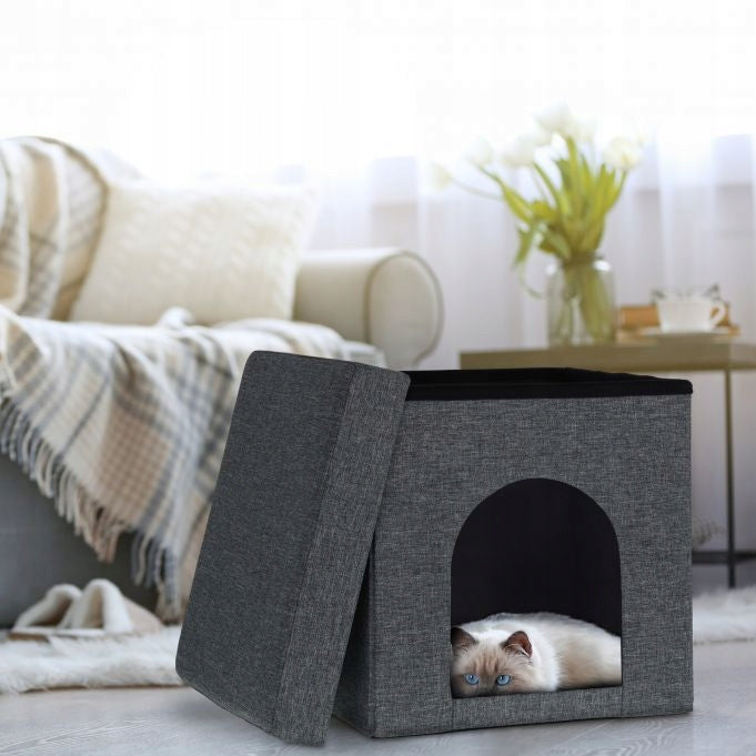 CAT HOUSE POUF 2IN1 FOLDING DOG KENNEL BED Product width 37 cm