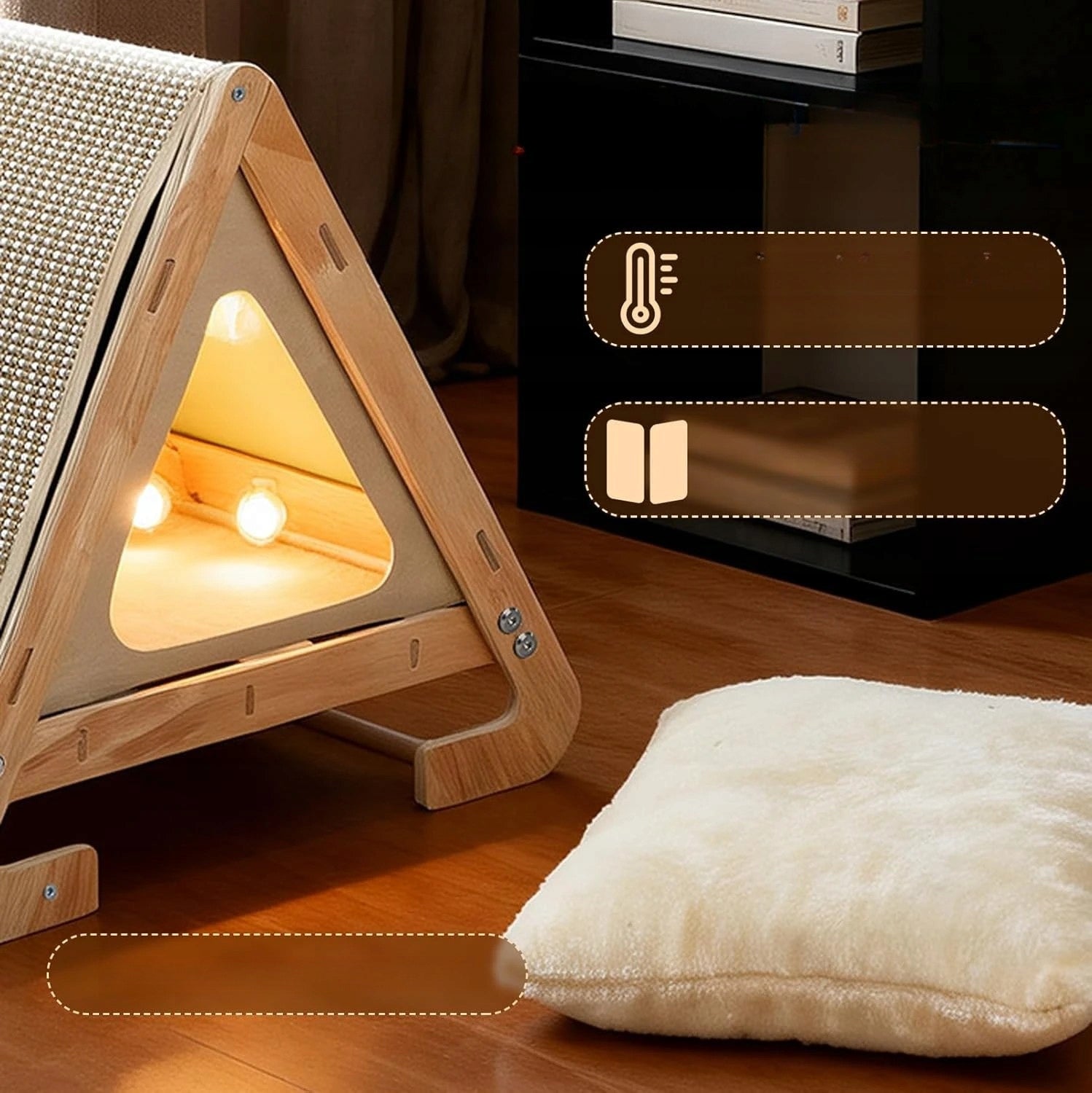 CAT HOUSE SCRATCHER BOOTH SLEEPING BED 2in1 TENT CAVE 52cm Brand no brand