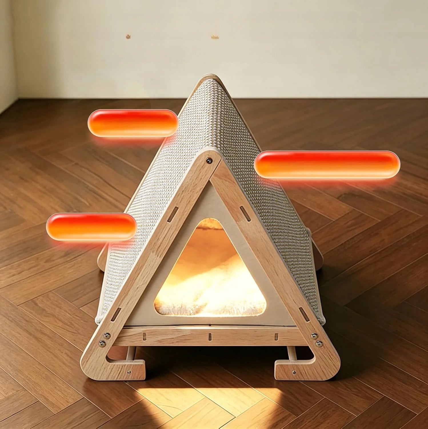 CAT HOUSE SCRATCHER BOOTH SLEEPING BED 2in1 TENT CAVE 52cm Length 52 cm