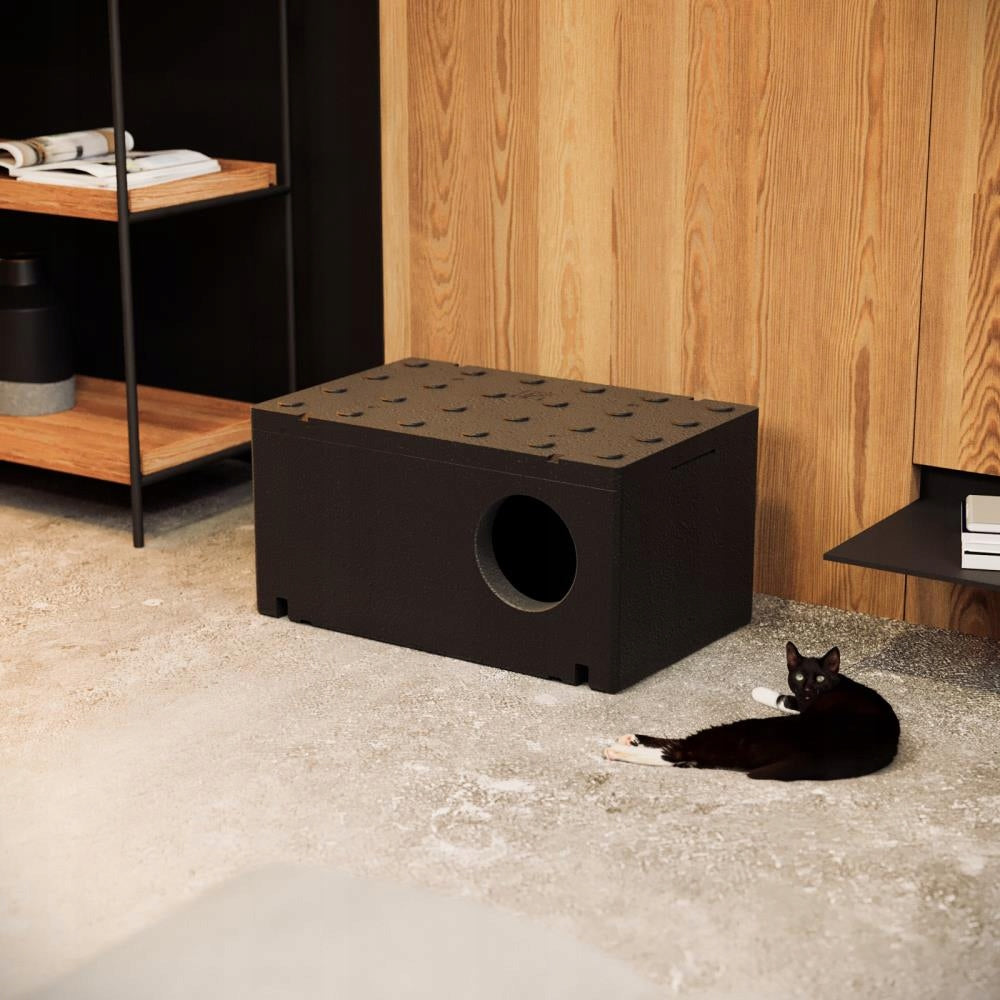 CAT HOUSE STYROFOAM BLACK BOX FOR WINTER 60X40 Brand QLS