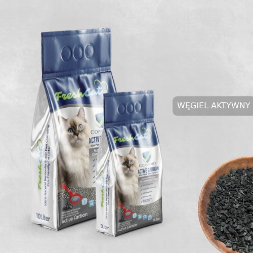 CAT LITTER BENTONITE NATURAL DUST-FREE WITH CARBON 10L FRESH CAT Brand no brand