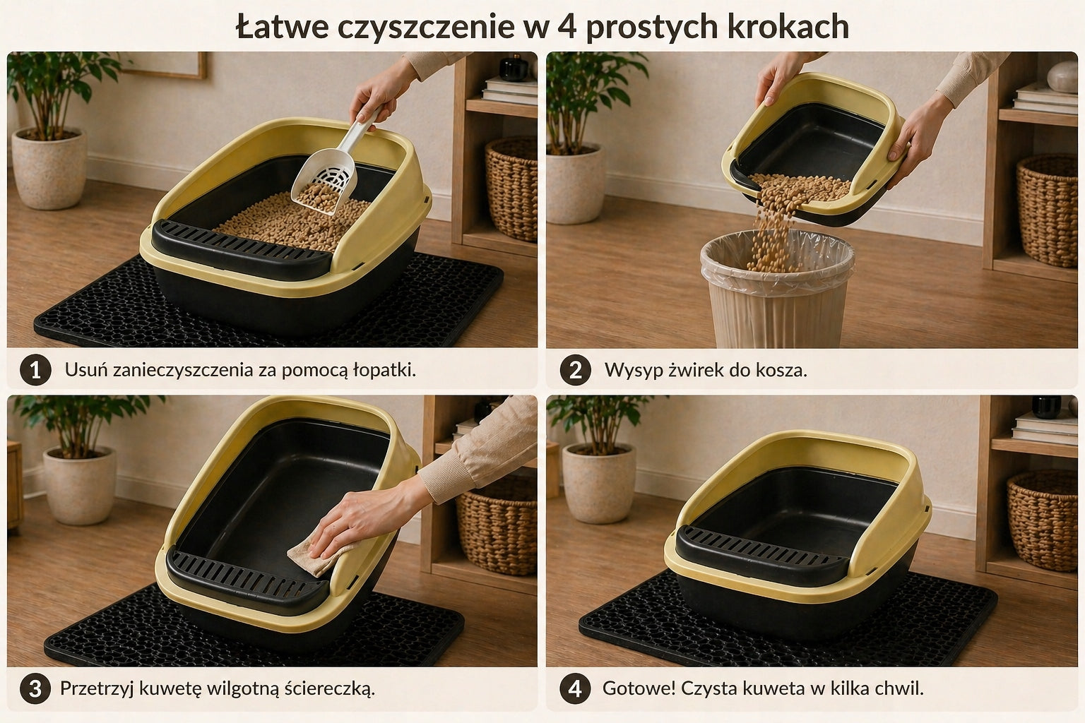 CAT LITTER BOX 40x30 CM OPEN FOR LITTER WITH FRAME+LARGE PLASTIC SPATULA Kind open litter box