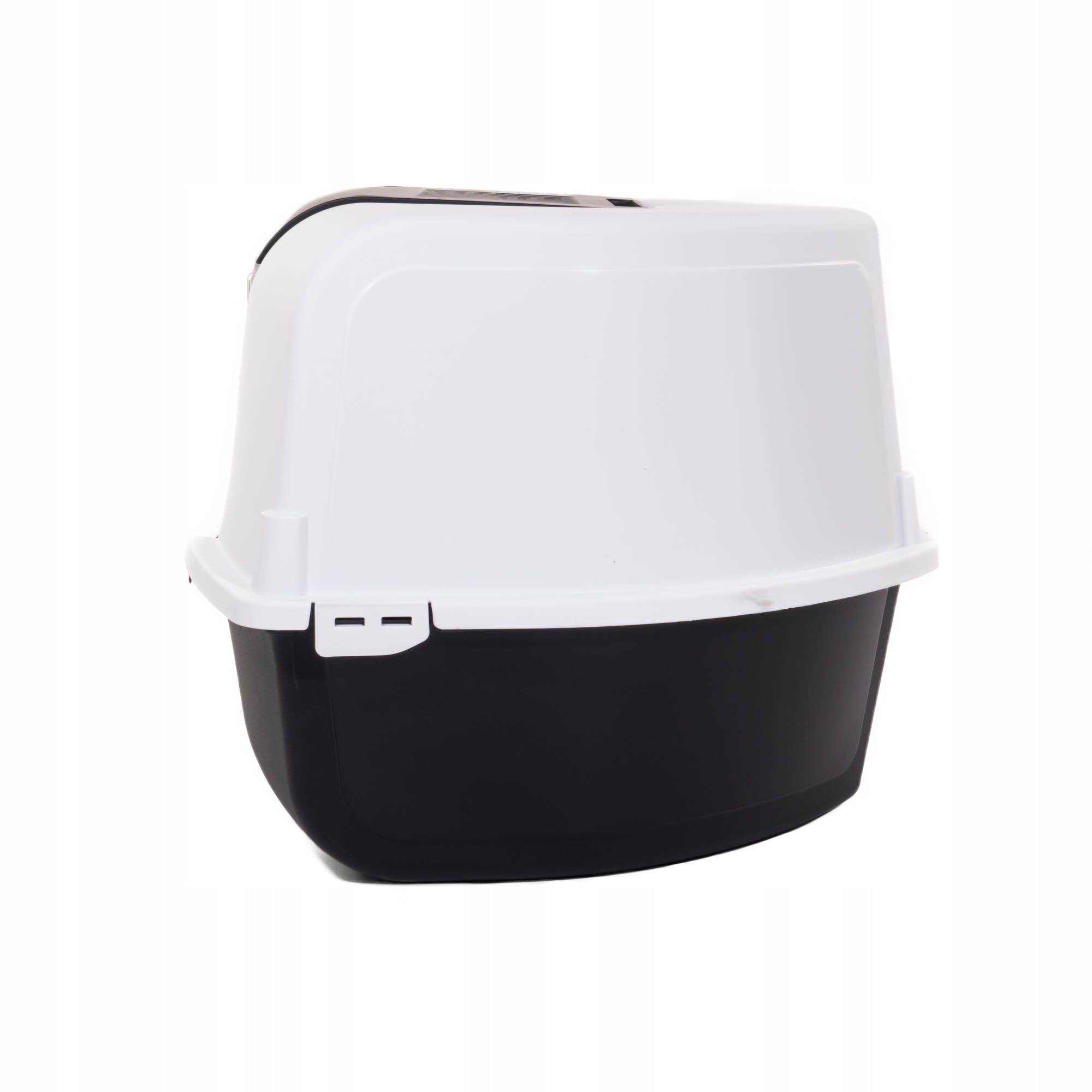 CAT LITTER BOX CORNER CLOSED WHITE MOBILE ANTHRACITE 58 x 47 x 38 CM Color gray