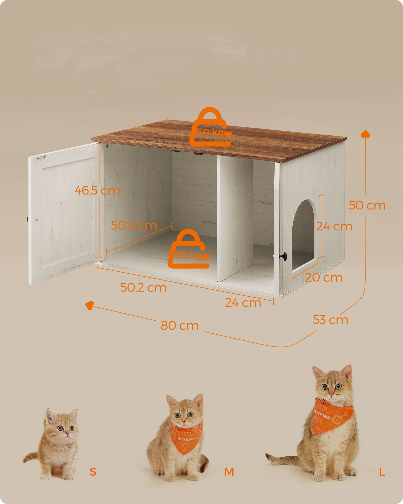 CAT LITTER BOX LARGE CLOSED STURDY CABINET BUILT-IN STORAGE ENTRANCE EAN (GTIN) 0194343262512