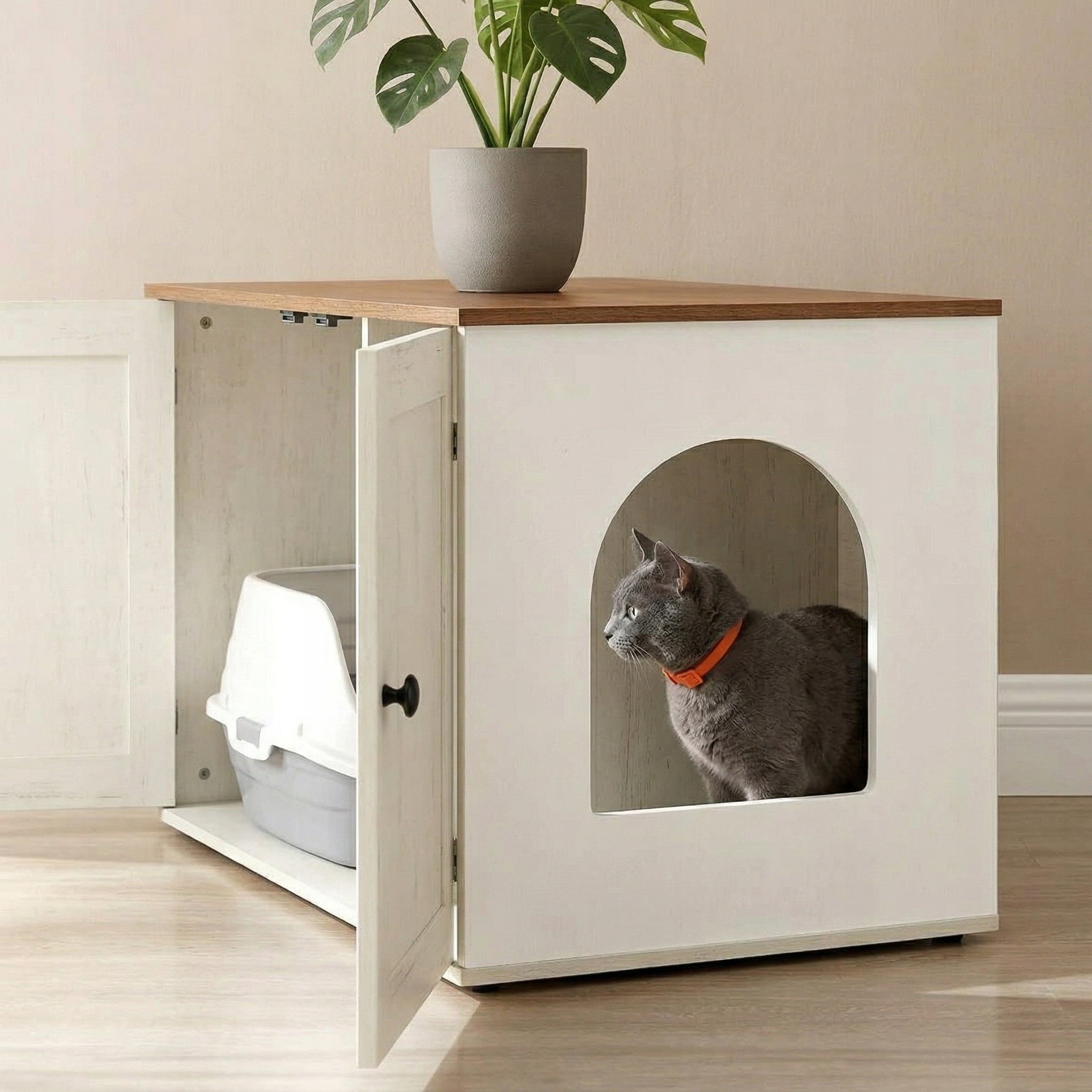 CAT LITTER BOX LARGE FOR LITTER SPATULA TOILET OPEN WITH FRAME HIGH RIM Brand Be-Active.pl