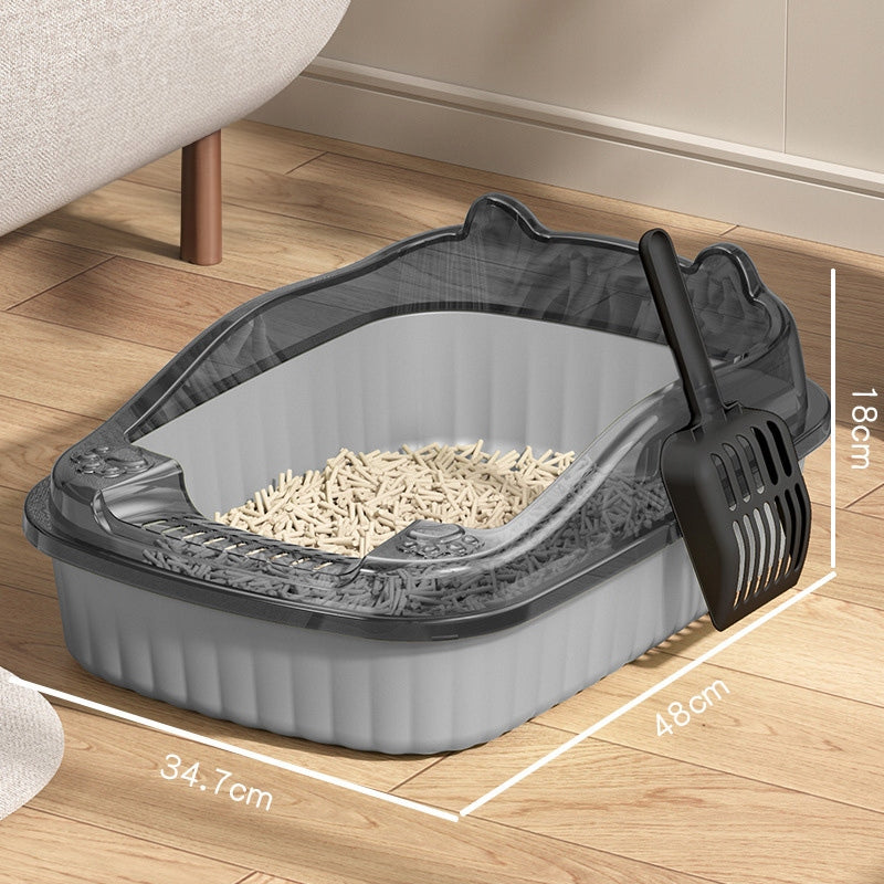 CAT LITTER BOX LARGE SOLID DURABLE OPEN TO LITTER + SPATULA Manufacturer code KWT.PRZ.NO