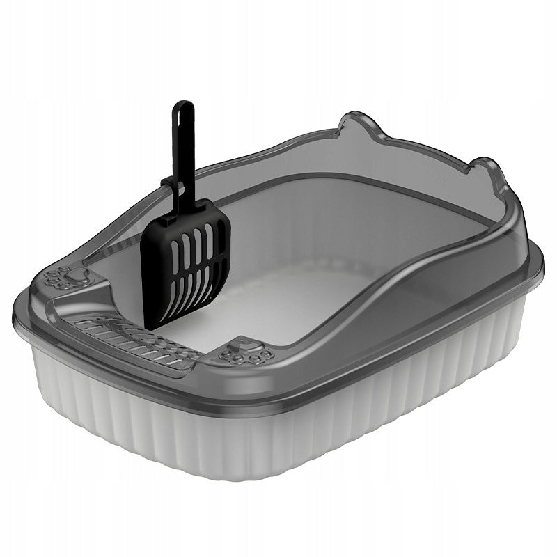 CAT LITTER BOX LARGE SOLID DURABLE OPEN TO LITTER + SPATULA Product width 34 cm