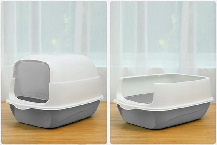 CAT LITTER BOX LARGE WITH FILTER LITTER SPATULA BUILT-IN DURABLE Kind closed litter box
