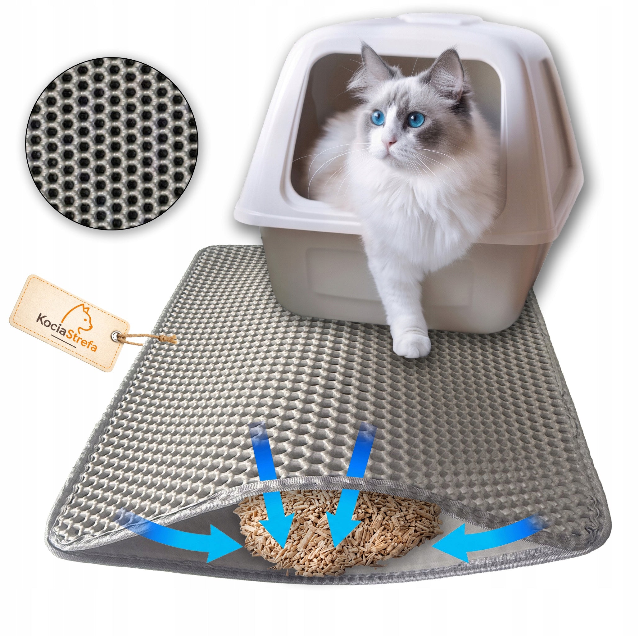 CAT LITTER BOX MAT CAT LITTER WIPER 60X45CM ANTI-SLIP Packaging status original