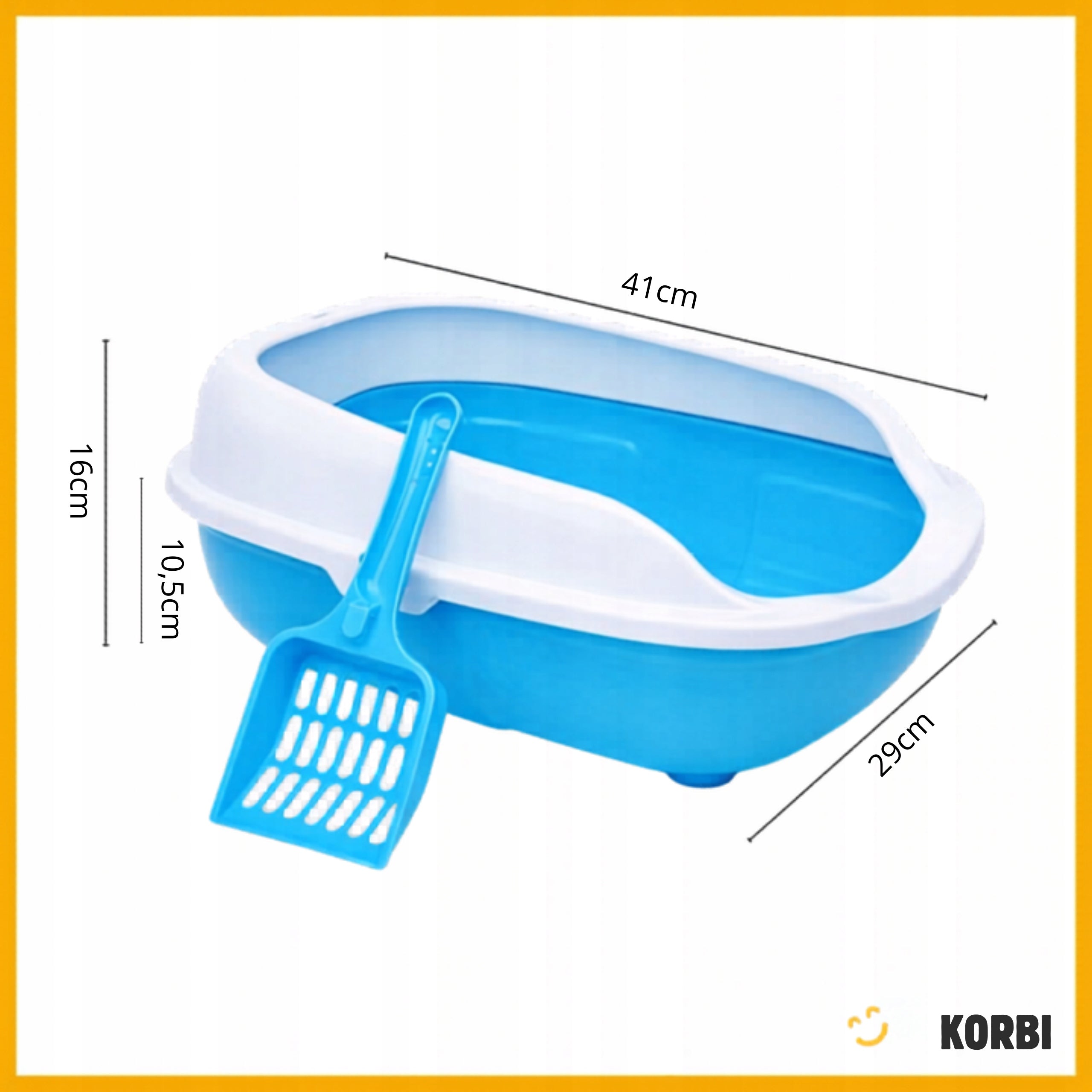 CAT LITTER BOX OPEN WITH LITTER FRAME COMFORTABLE TOILET SPATULA SET Manufacturer code KUWETA NIEBIESKA SZUFELKA