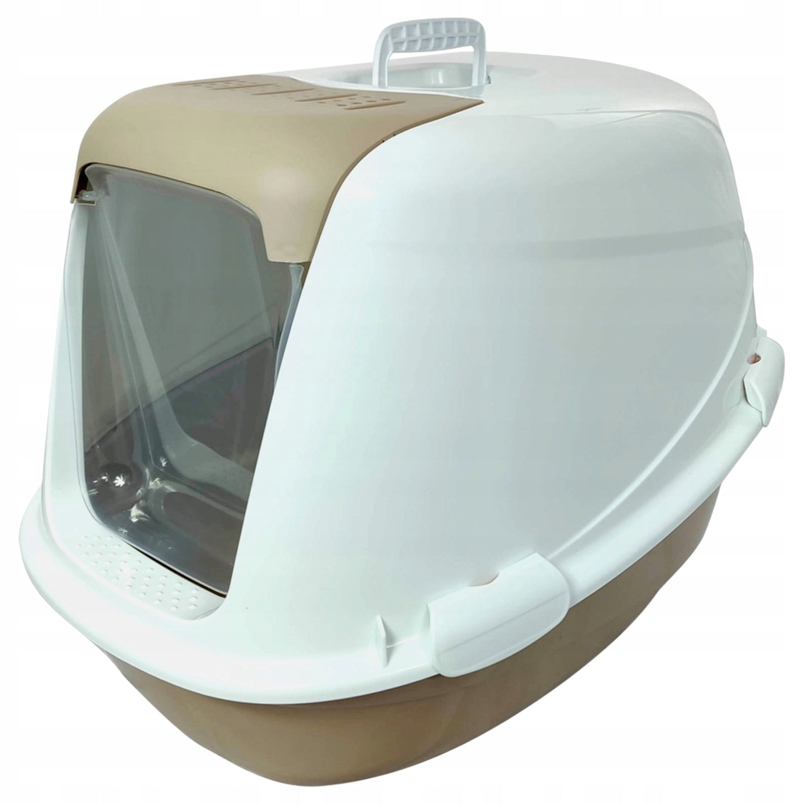 CAT LITTER BOX With Filter Spacious Hygienic and Anti-Fragrance SAFE Model Curvy Brązowa