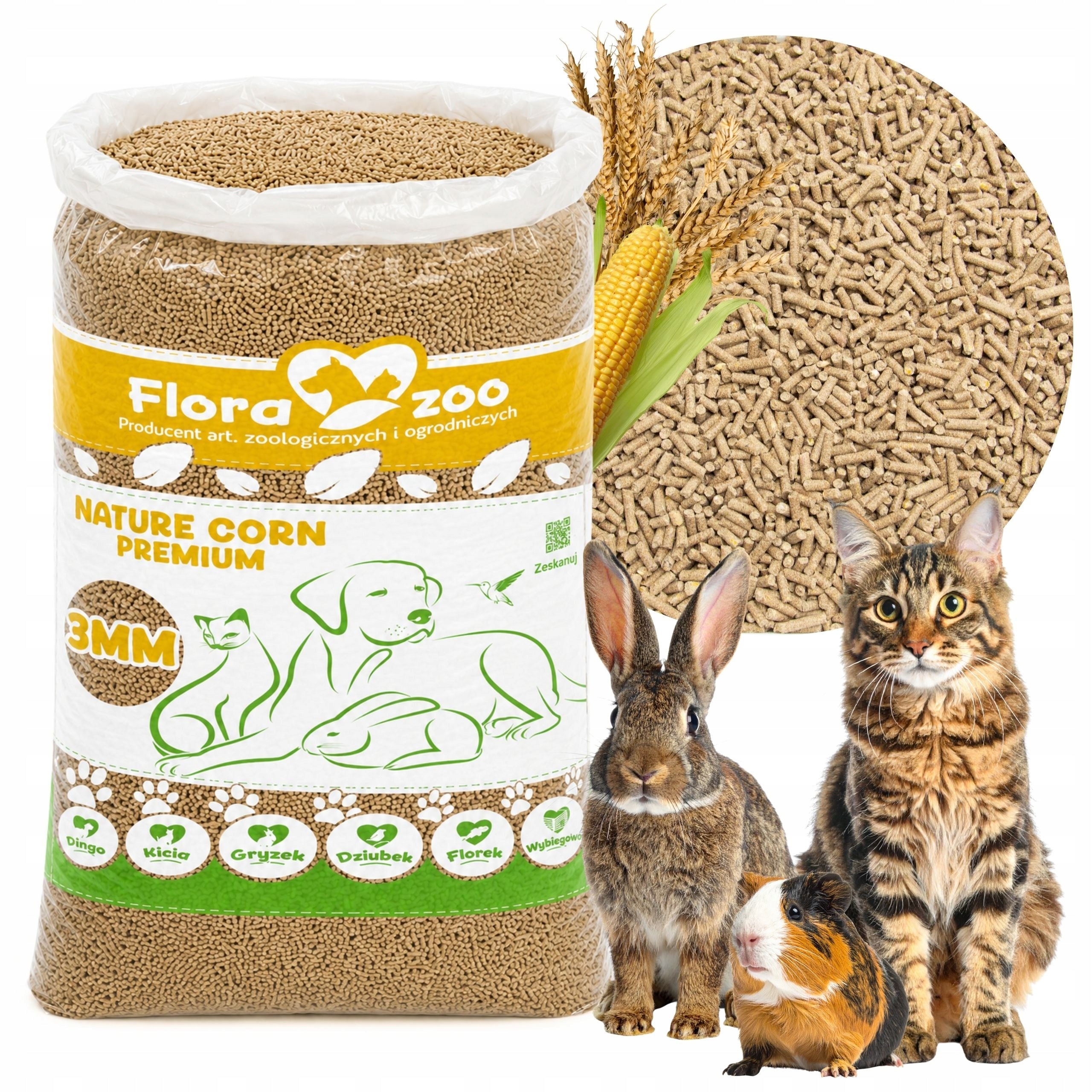 CAT LITTER CORN NATURAL PELLETS FOR PIG RABBIT FOR LITTER BOX