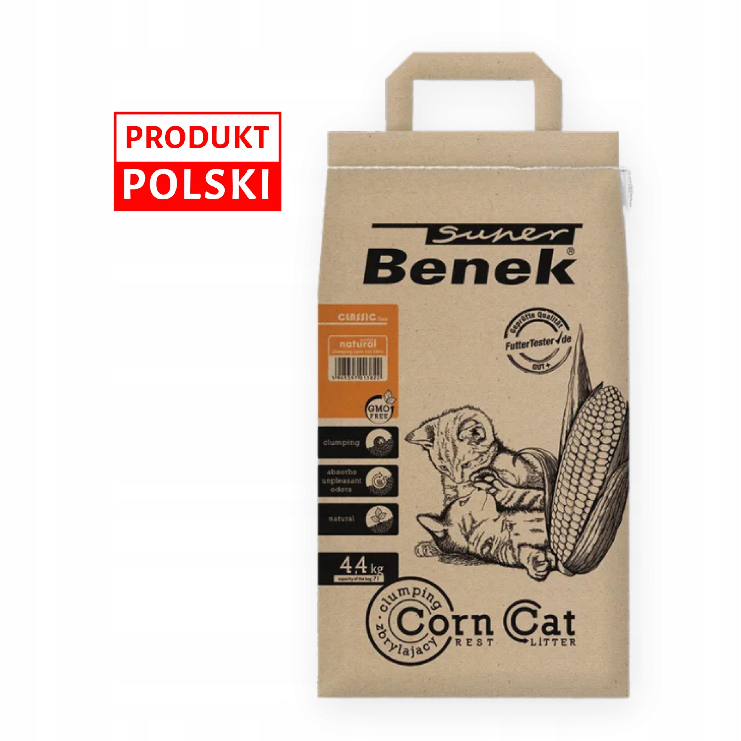 CAT LITTER SUPER BENEK CORN 7L PRACTICAL ECO GMO FREE Brand Super Benek