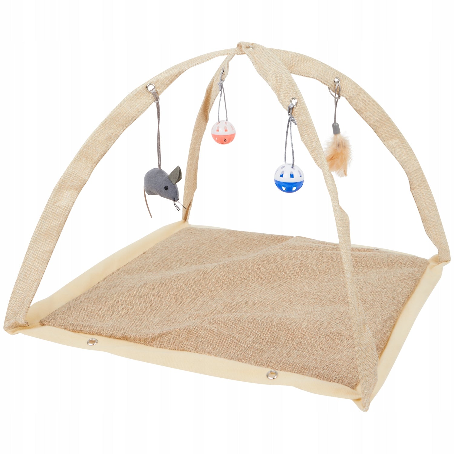 CAT PLAY MAT SET OF 4 TOYS SCRATCHING BED 54X54X36 CM GREY Trade name cat play mat