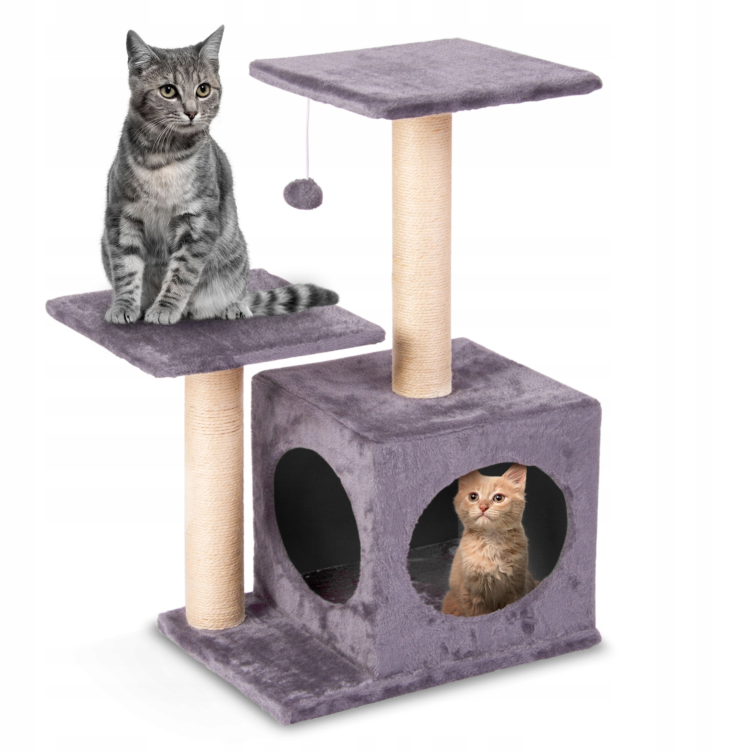 CAT SCRATCH TREE HOUSE BED 71cm