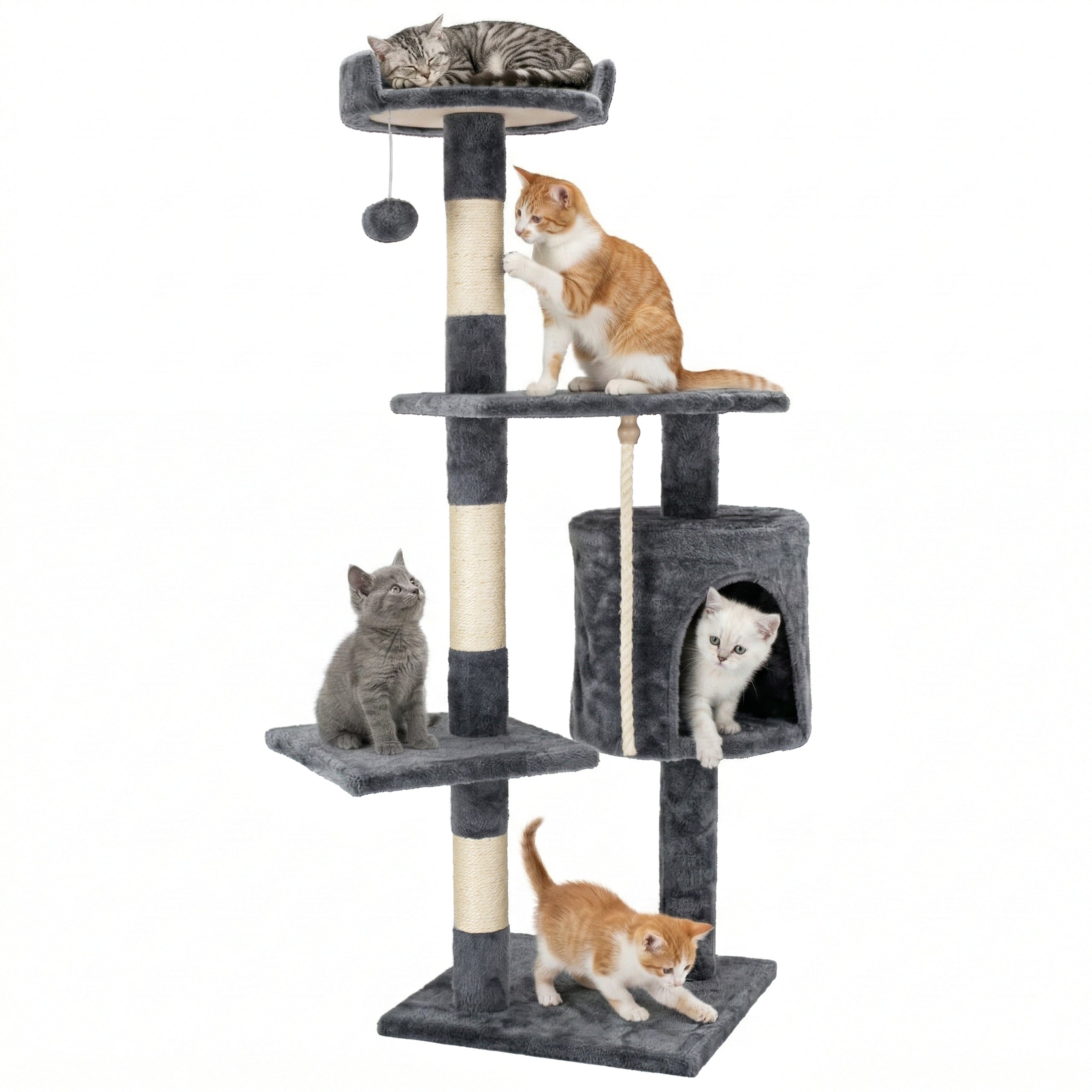 CAT SCRATCHER BED BOOTH HOUSE TOWER SCRATCHING POST SISAL TOY