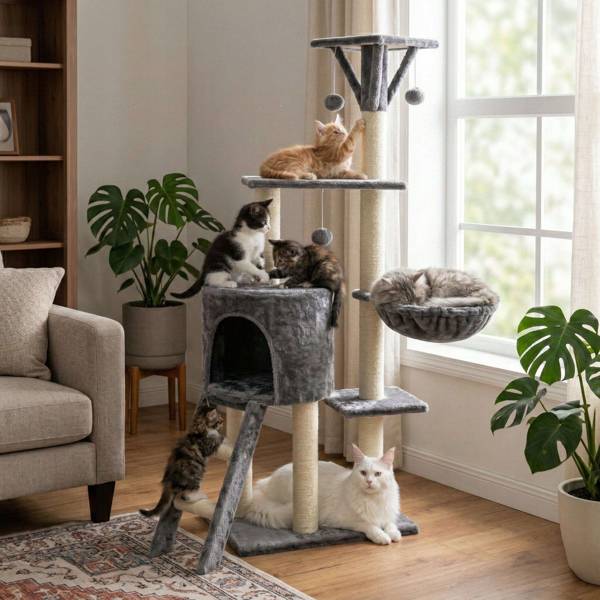 CAT SCRATCHER BED HOUSE HAMMOCK TOWER SCRATCHING POST SISAL TOY Manufacturer code DK-09 DRAPAK DLA KOTA LEGOWISKO DOMEK HAMAK