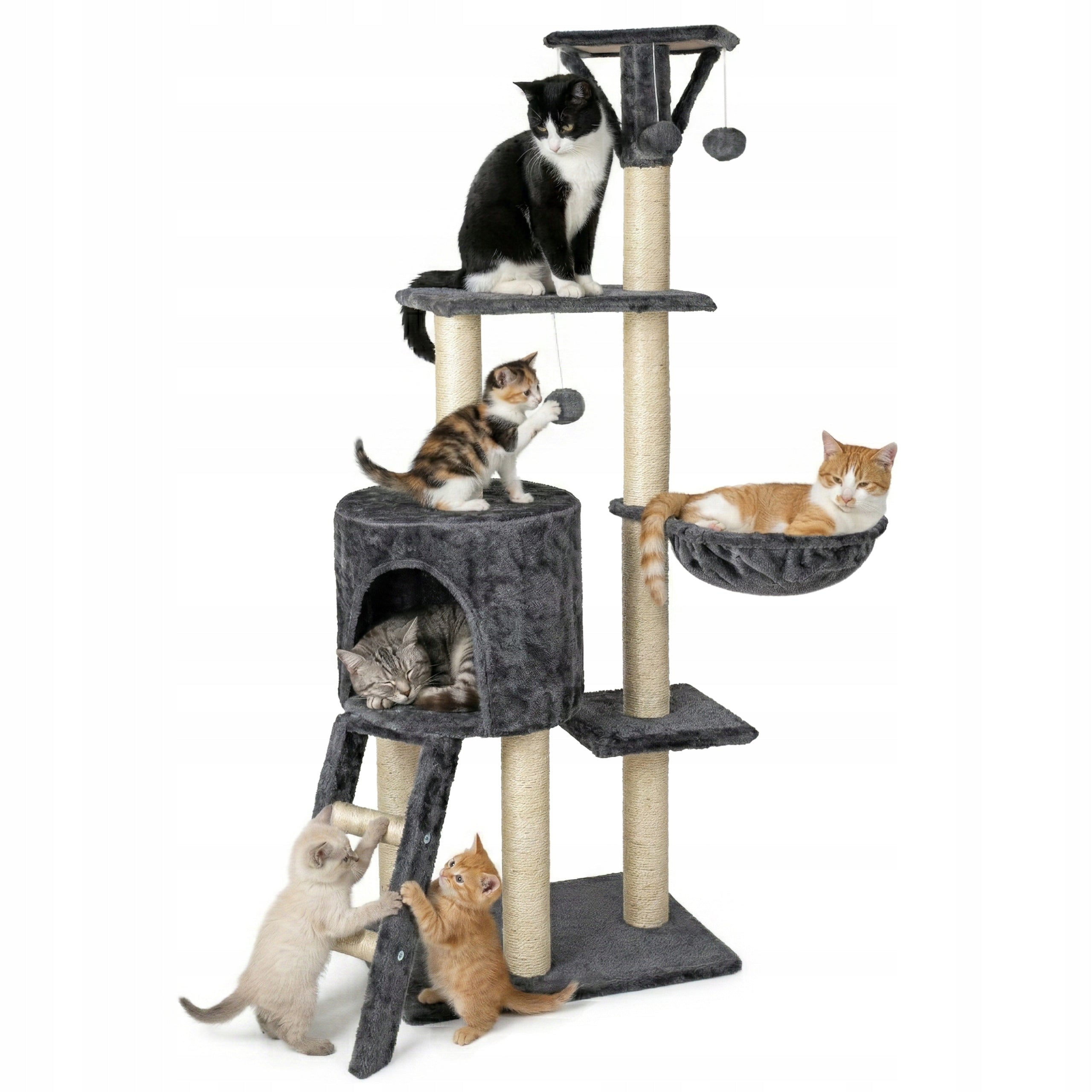 CAT SCRATCHER BED HOUSE HAMMOCK TOWER SCRATCHING POST SISAL TOY