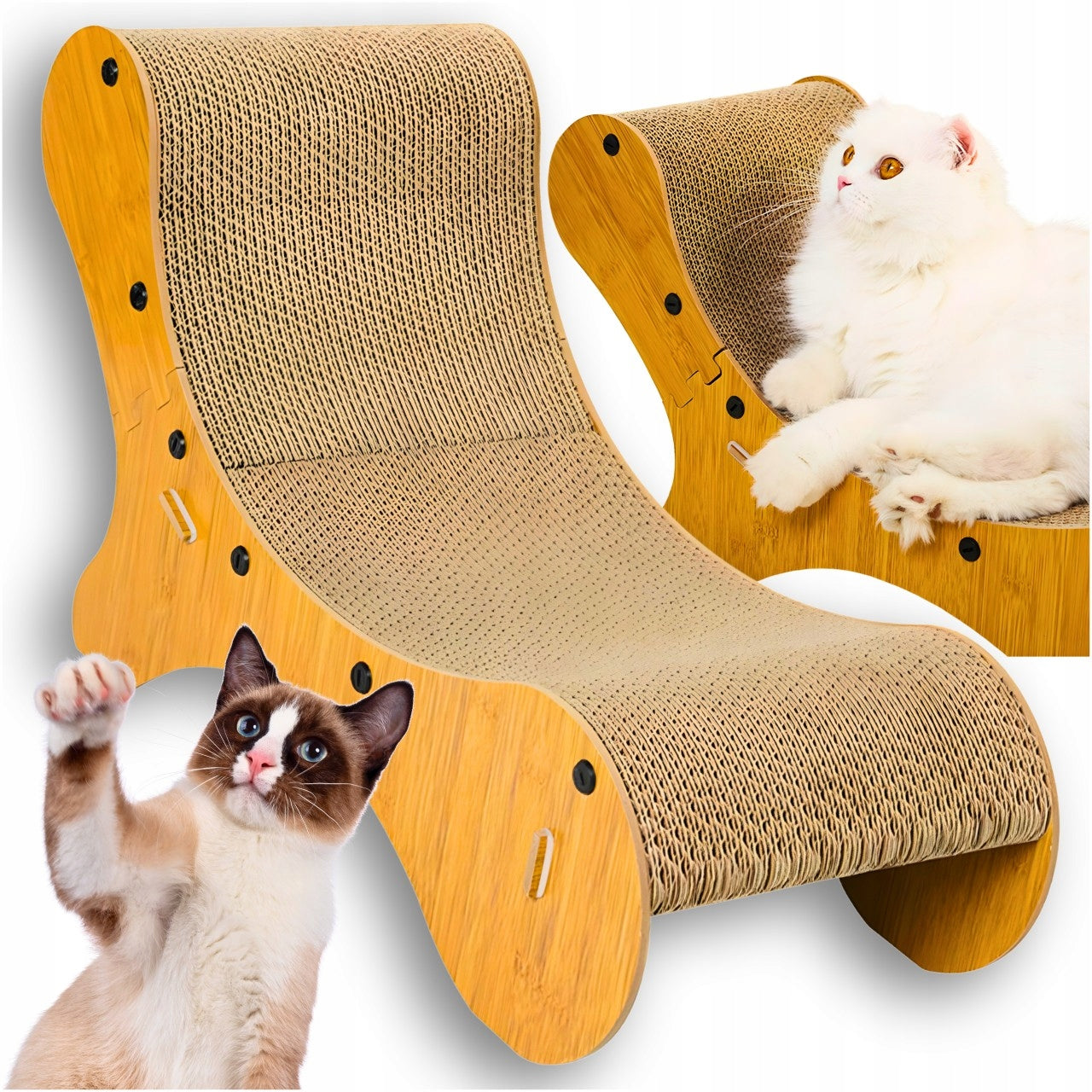 CAT SCRATCHER DECKCHAIR CARDBOARD BED CARDBOARD LARGE MODERN TOY