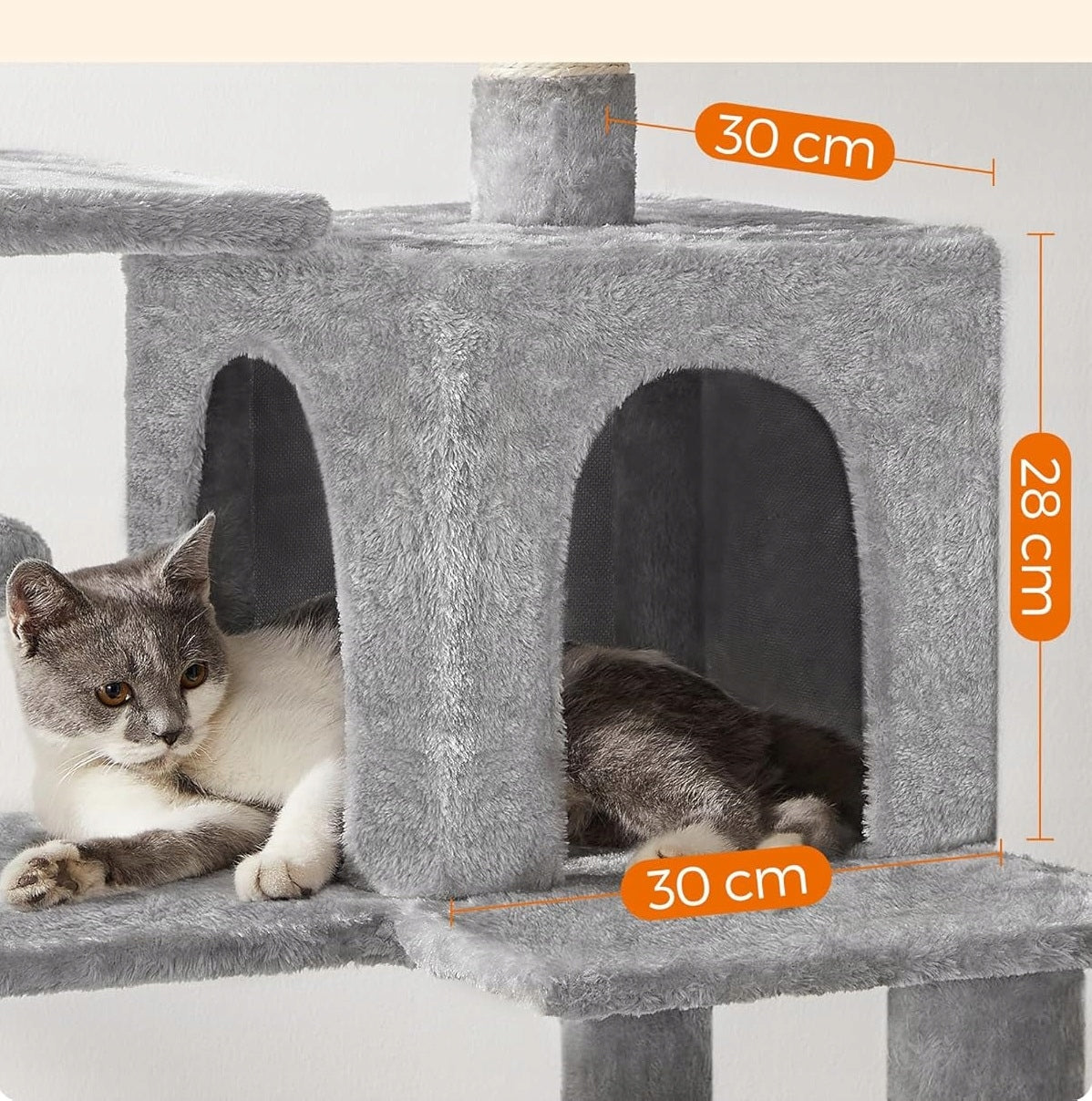 CAT SCRATCHER HIGH BED SCRATCHING POST TOWER TREE 6 LEVEL Color gray