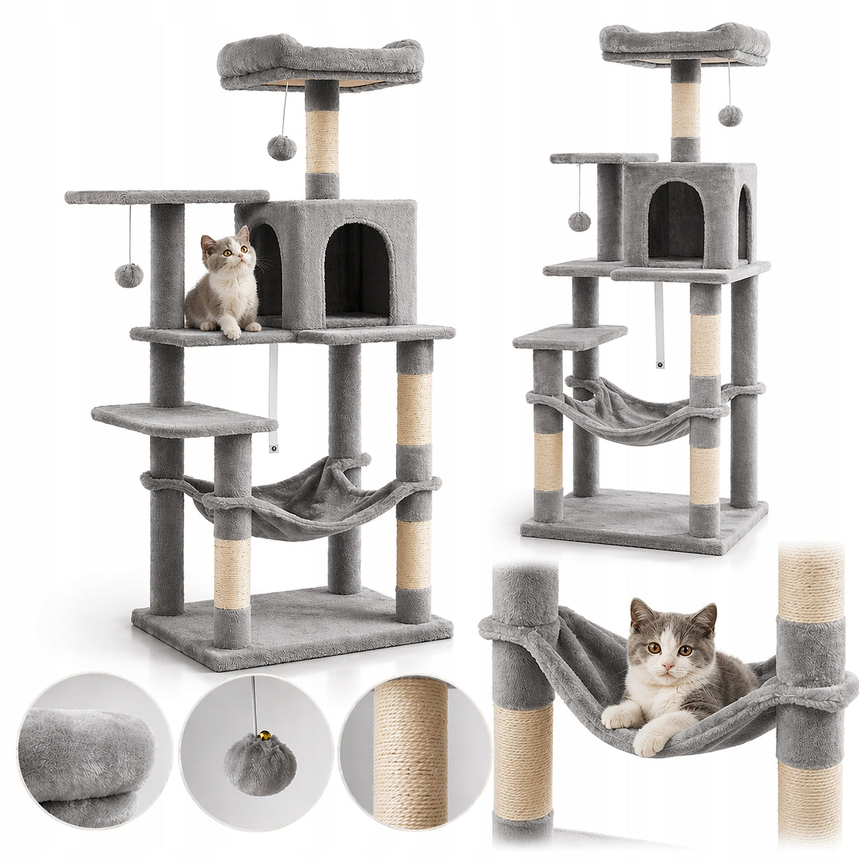 CAT SCRATCHER HIGH BED SCRATCHING POST TOWER TREE 6 LEVEL
