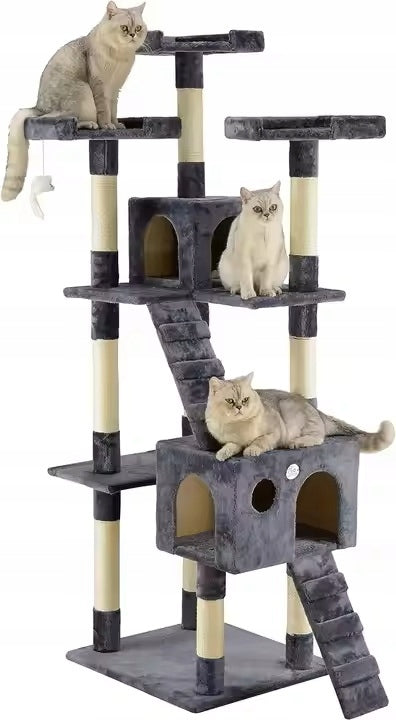 CAT SCRATCHER TOWER BED COTTAGE 8 LEVELS HIGH 170 CM + TOY Brand no brand