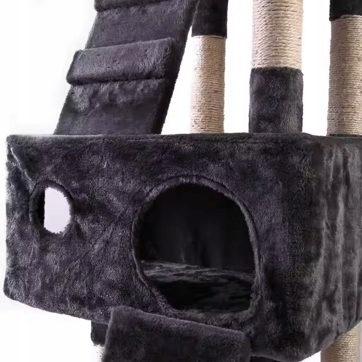 CAT SCRATCHER TOWER BED COTTAGE 8 LEVELS HIGH 170 CM + TOY Kind tall scratching post bed scratching mats scratching post scratching tower
