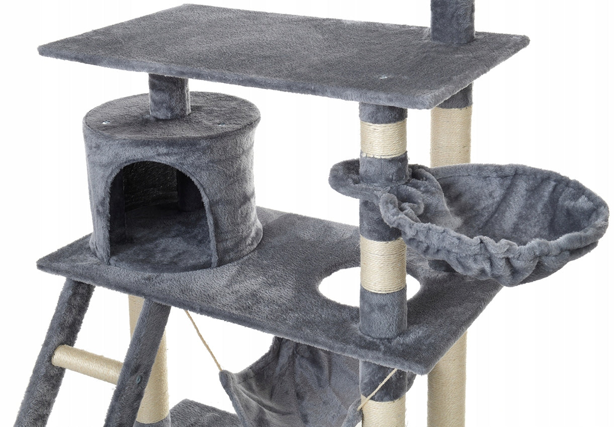 CAT SCRATCHER TOWER BED COTTAGE WITH HAMMOCK Height (cm) 101 - 160 cm
