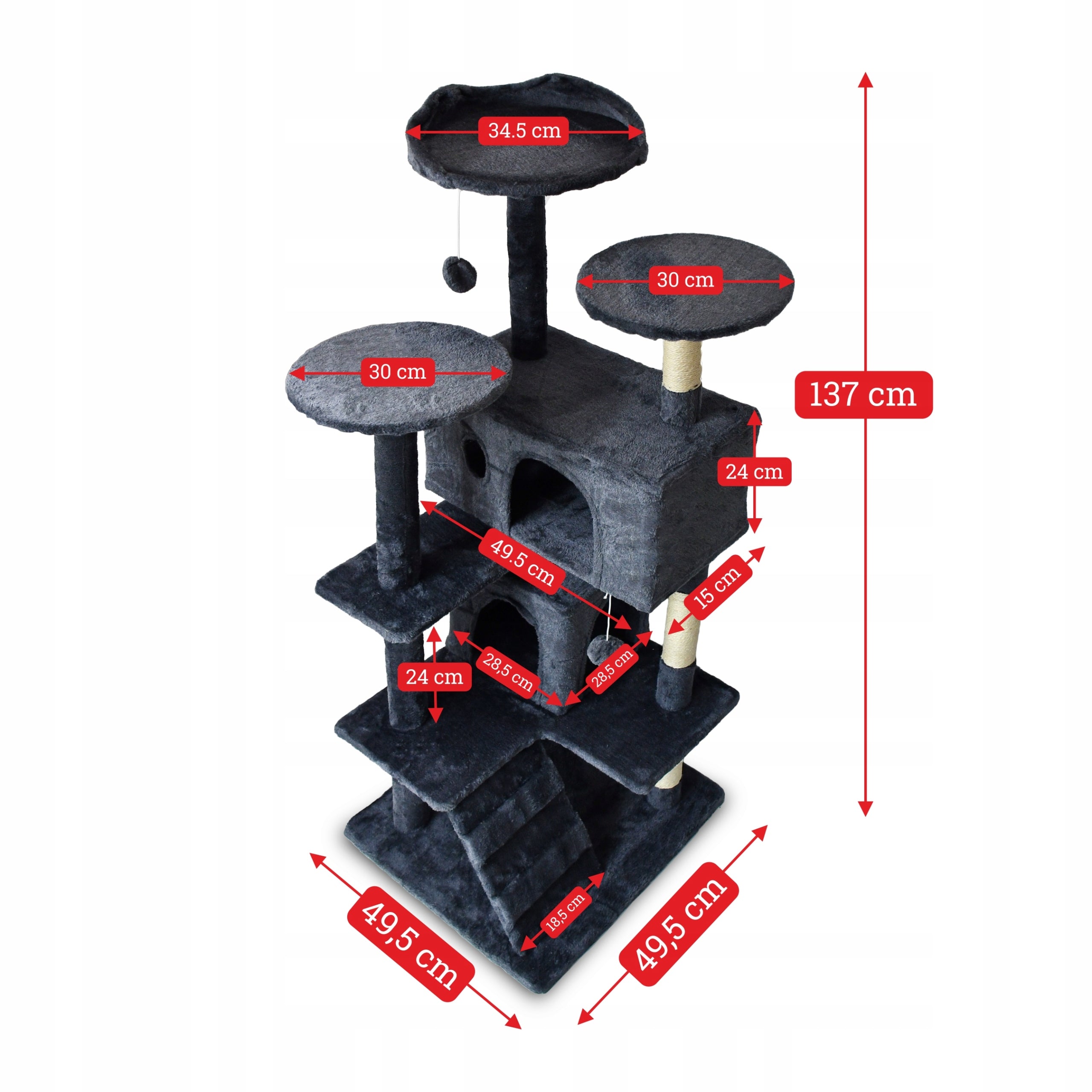 CAT SCRATCHER TREE TOWER BED COTTAGE 7 LEVELS LARGE STABLE EAN (GTIN) 5907346439011