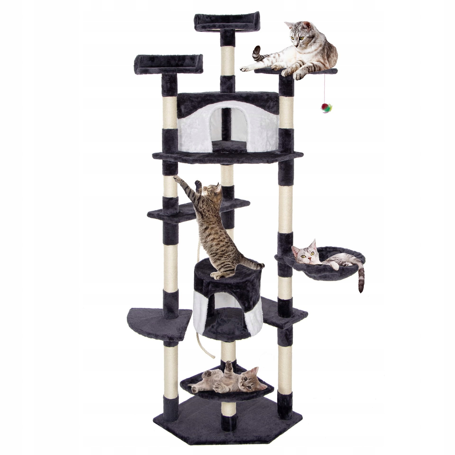 CAT SCRATCHING POST HIGH LARGE TOWER BED HOUSE 11 LEVELS POST Packaging status original