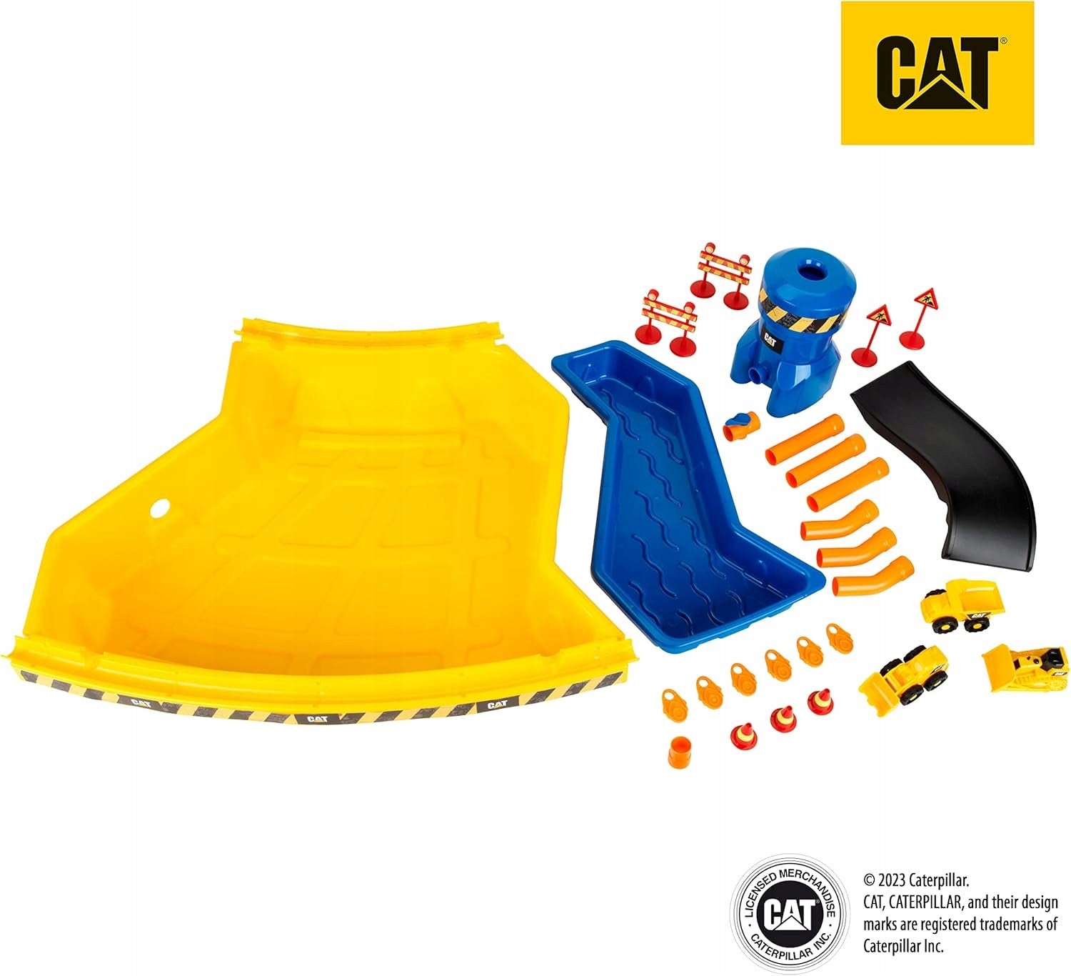 CAT Sandbox Construction Site Excavator Set Bulldozer Water 2in1 Cars Dump Truck Packaging status original