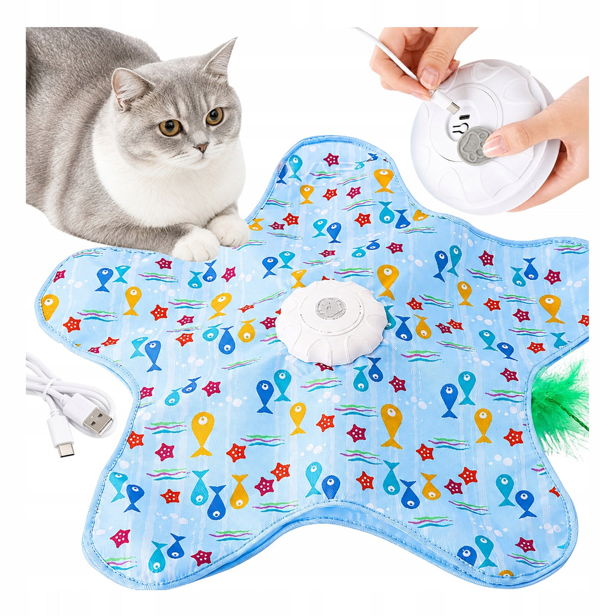 CAT TOY INTERACTIVE FOR INDEPENDENT PLAY AUTOMATIC MAT