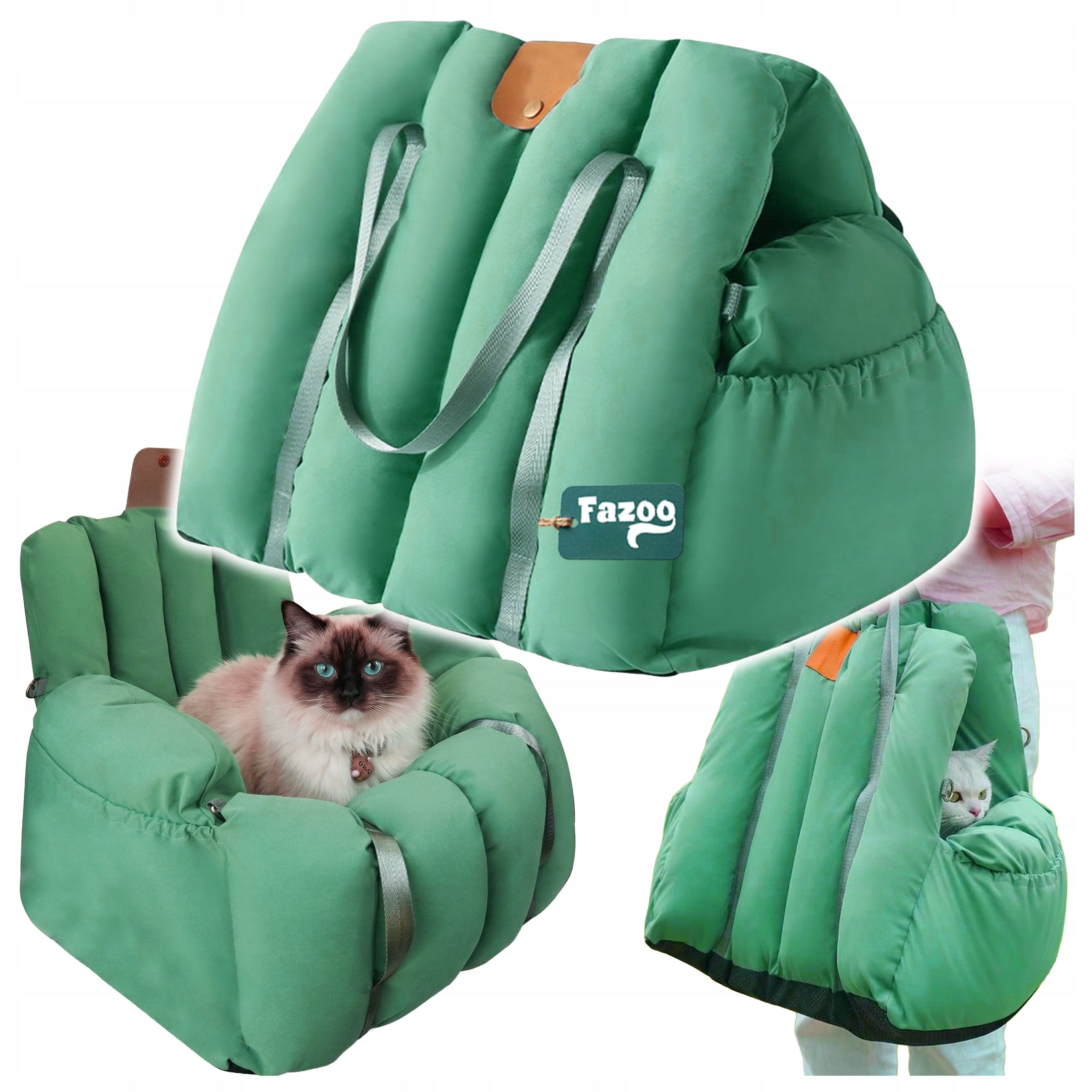 CAT TRANSPORTER Car Seat Dog Bed with Clasp Fazoo